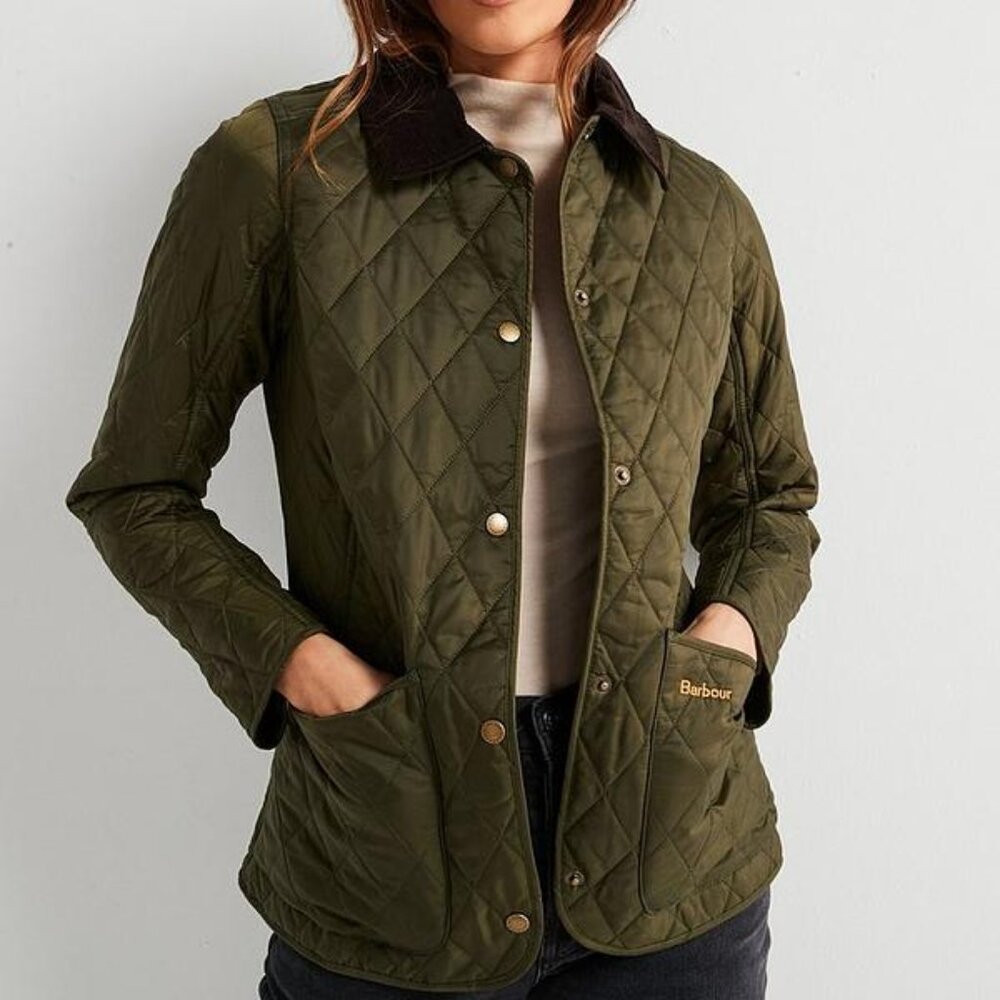 Barbour Women's Olive Green Annandale Quilted Jacket Size 6